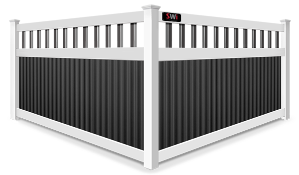 Black Spindle Top corrugated steel fence company in xxxREGION