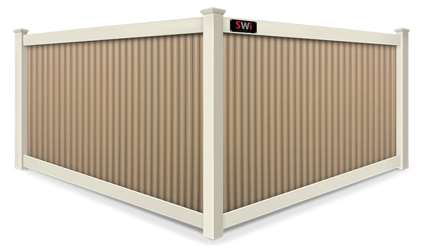 Brown corrugated steel fence contractor in Wyoming