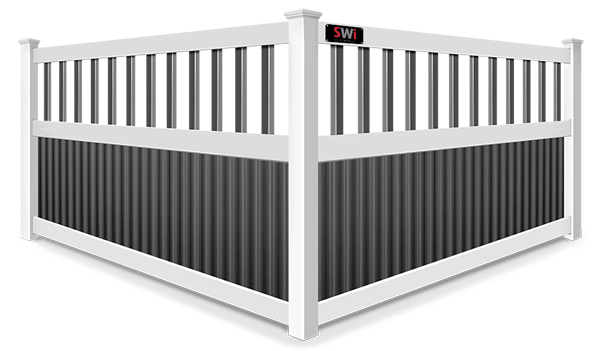 Black With Spindles Metal Panel fence company in Wyoming