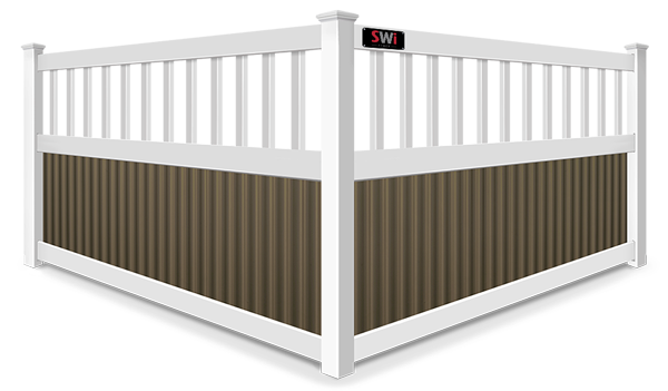 Brown With Spindles Metal Panel fence company in xxxREGION
