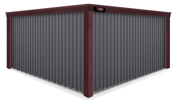 Black Cedar Frame Galvanized R-Panel Steel fence contractor in Wyoming