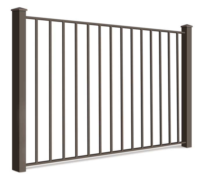 Black Aluminum Pool Fence with 2 rails