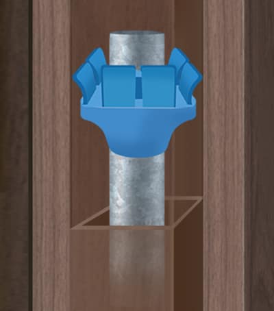 Composite fence steel post with top donut