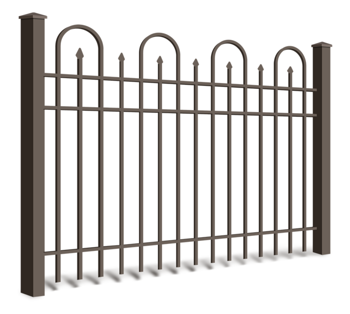 Black Aluminum Decorative Fence with looped pickets
