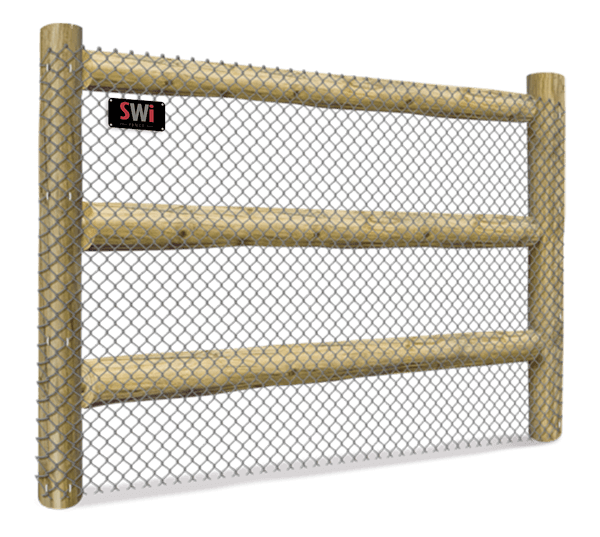 3 Round Rail Inserted - Chain Link Mesh fence Wyoming