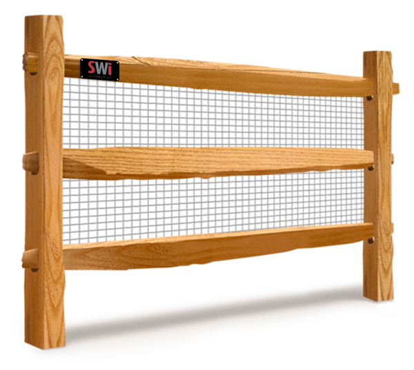 Split 3 Rail - Wire Mesh fence Wyoming