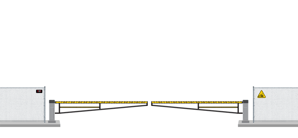 Automated Barrier Lift gate in closed position