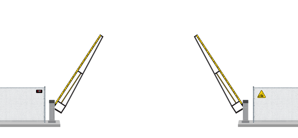 Automated Barrier Lift gate in open position