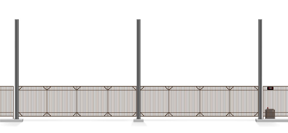 Automated Metal Vertical Life gate in closed position