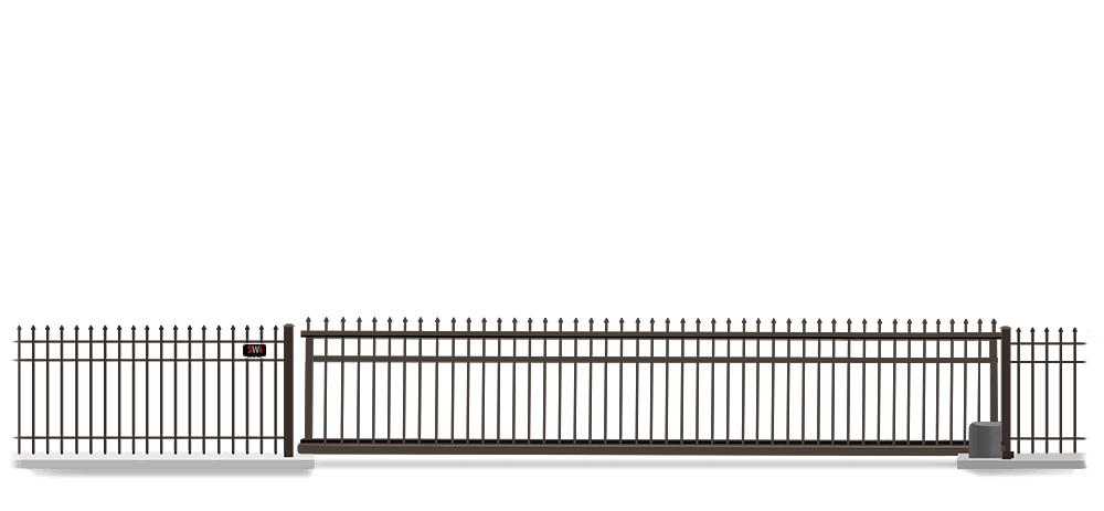 Automated Metal Vertical Pivot gate in closed position