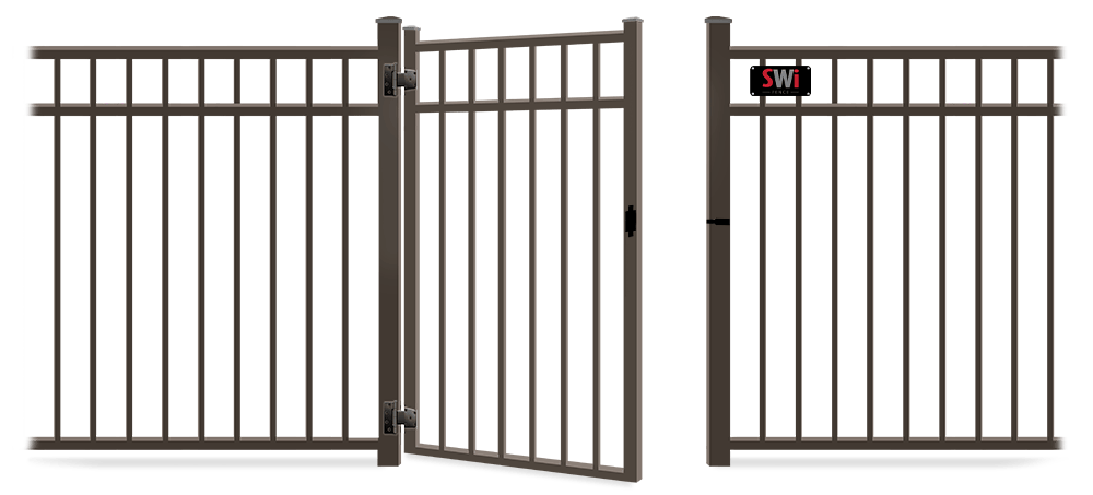 Metal gate in open position