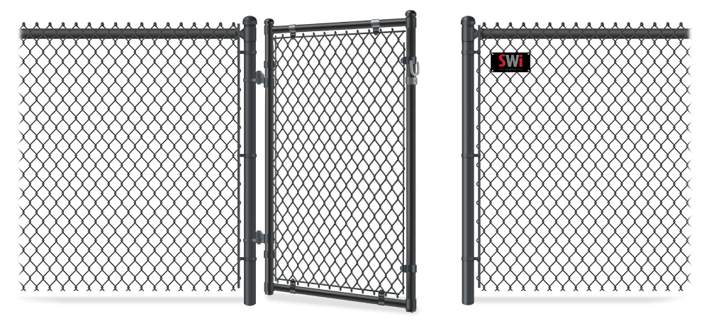 Chain Link gate in open position