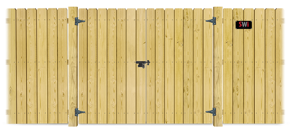 Double Swing Wood gate in closed position