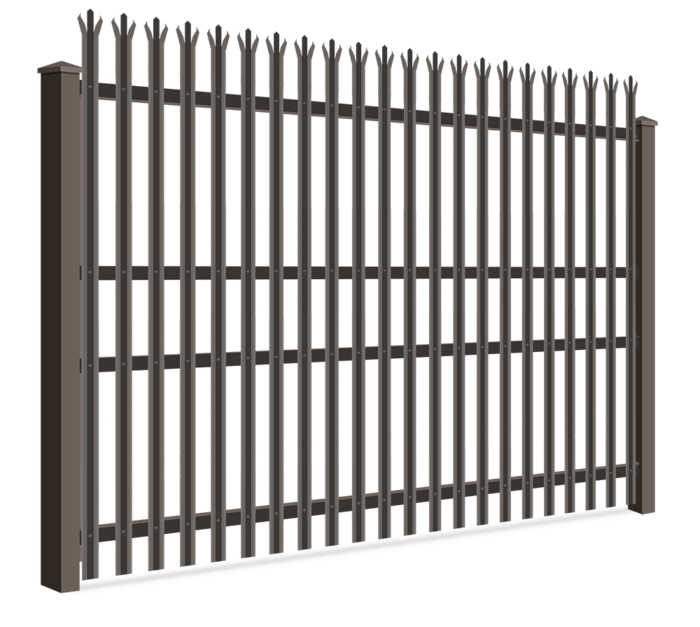 Trident tipped steel fence for high security applications