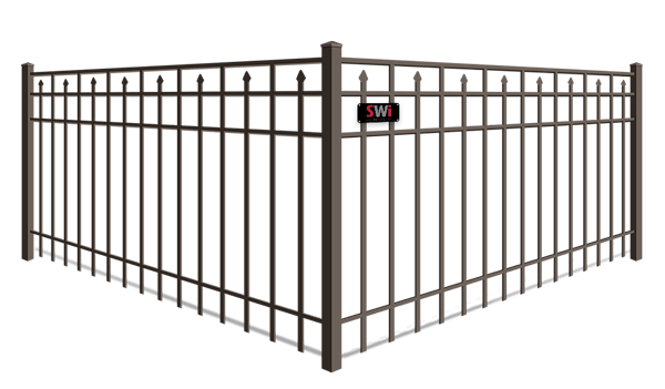Alternating picket commercial ornamental iron fence in xxxREGION