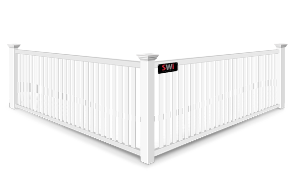 2 Rail Closed Picket vinyl fence contractor in Wyoming