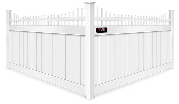 Stepped vinyl fence contractor in Wyoming