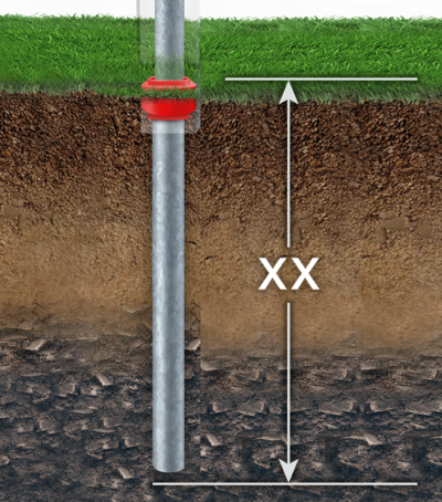 Steel post depth for no dig vinyl fence installation 